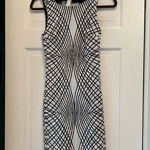 Black and white sequence cocktail dress